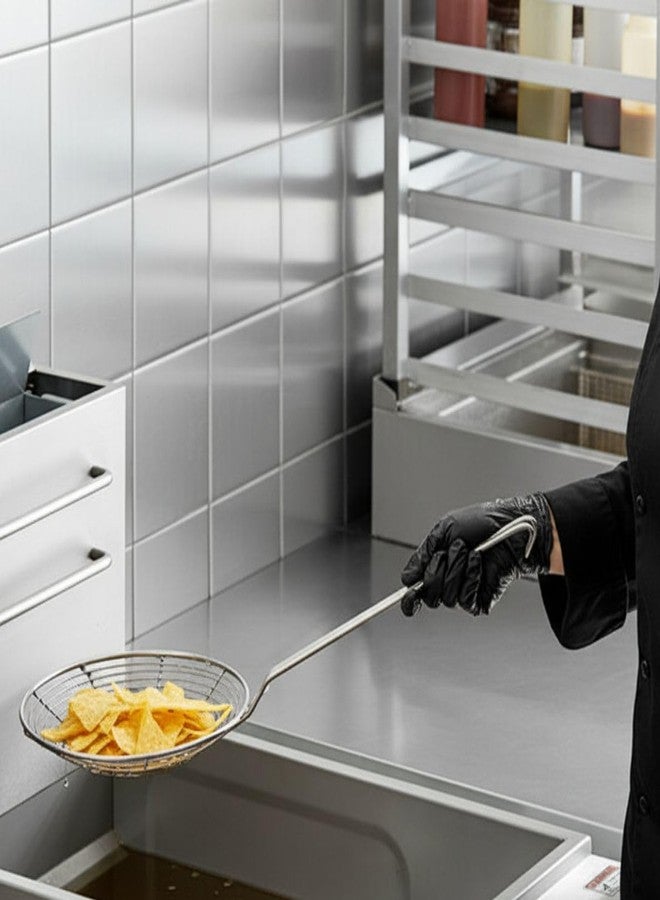 TrueCraftware مصفاة سلكية حلزونية مستديرة من TrueCraftware مقاس 9 بوصات مع مقبض بطول 13 بوصة مطلية بالنيكل - أداة مطبخ، مصفاة طعام، ملعقة لتصفية الأرز والكينوا والمعكرونة والفواكه والخضروات وما إلى ذلك. - Image 3