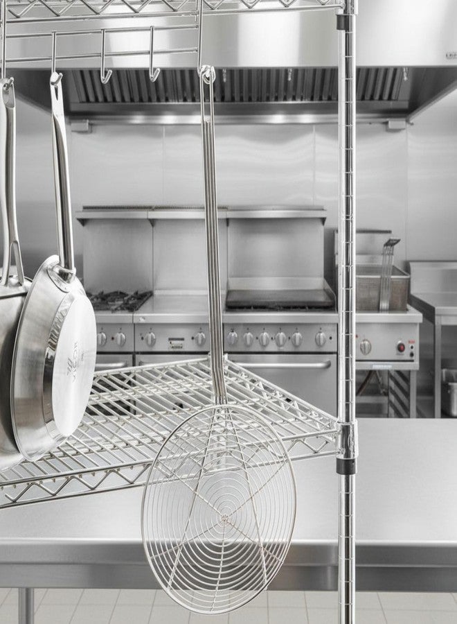 TrueCraftware مصفاة سلكية حلزونية مستديرة من TrueCraftware مقاس 9 بوصات مع مقبض بطول 13 بوصة مطلية بالنيكل - أداة مطبخ، مصفاة طعام، ملعقة لتصفية الأرز والكينوا والمعكرونة والفواكه والخضروات وما إلى ذلك. - Image 5