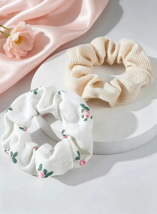 تايك تو Set of 2 - Floral Scrunchies