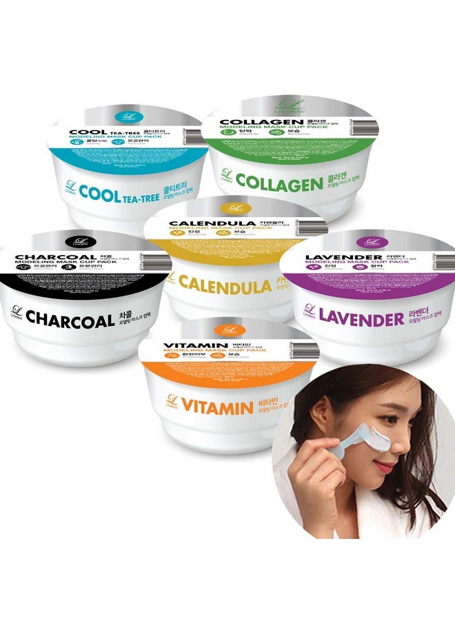 Lindsay Face Mask Skincare Facial Mask Korean Skin Care Jelly Mask Set For Women And Men 6 Cup Variety Pack Beauty Face Mask Skincare Peel Off  - Image 1