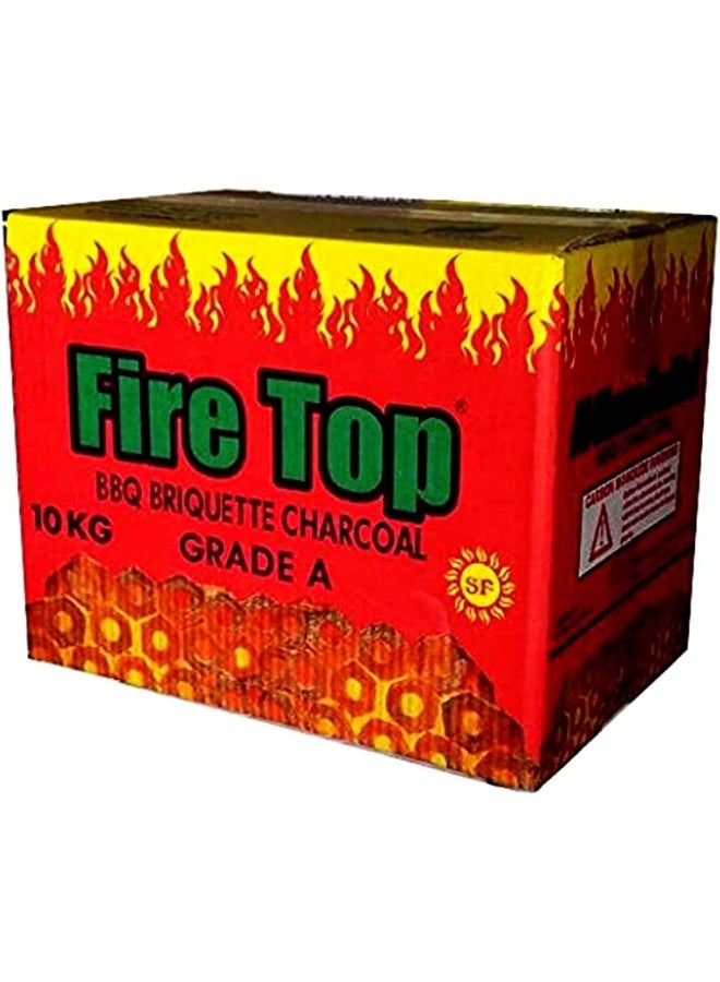 ALSAQER Fire Top BBQ Charcoal Sticks With Hole-10 KG | Barbeque Hexa Shape Stick Hole Charcoal - Image 1
