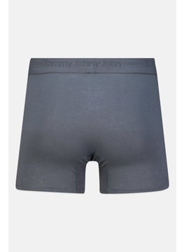 Tommy John Men 2 Pieces 9 Inseam Plain Boxer Briefs, Navy/Grey  - Image 3