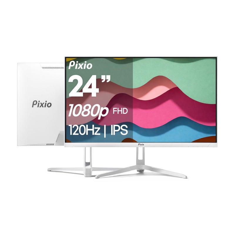 Pixio PX246 Wave White 24 inch 120Hz Refresh Rate FHD 1080p Resolution IPS Panel 4ms GTG Response Time Gaming Monitor with Adaptive Sync - Image 1