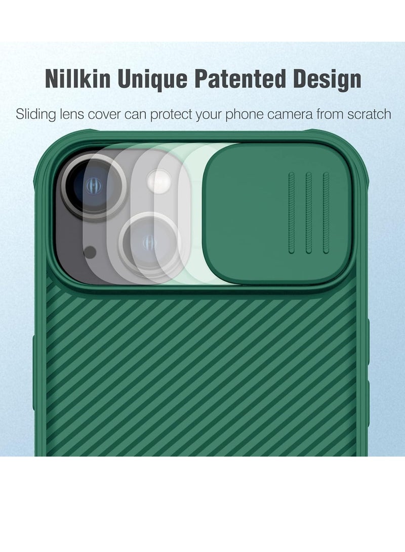ELTRAZONE Case for iPhone 15 Camshield Cover with Slide Camera Lens Protection - PC Back & TPU Bumper, Anti-Fingerprint Soft Touch Case (Green) - Image 3
