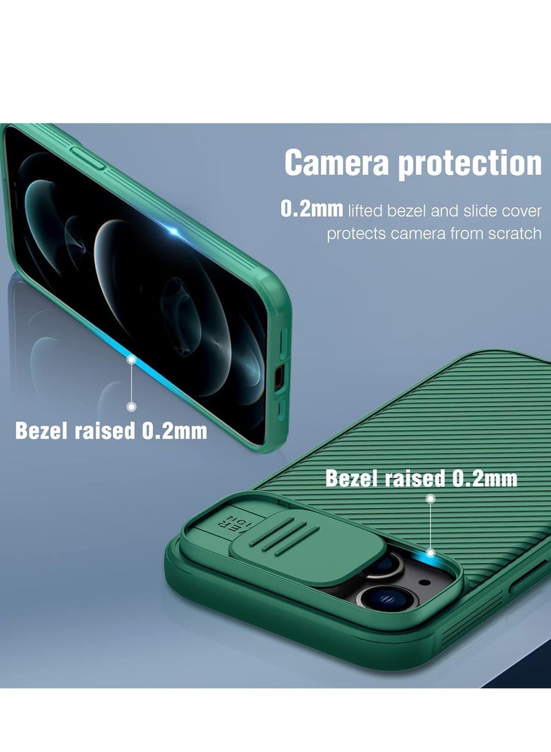 ELTRAZONE Case for iPhone 15 Camshield Cover with Slide Camera Lens Protection - PC Back & TPU Bumper, Anti-Fingerprint Soft Touch Case (Green) - Image 4