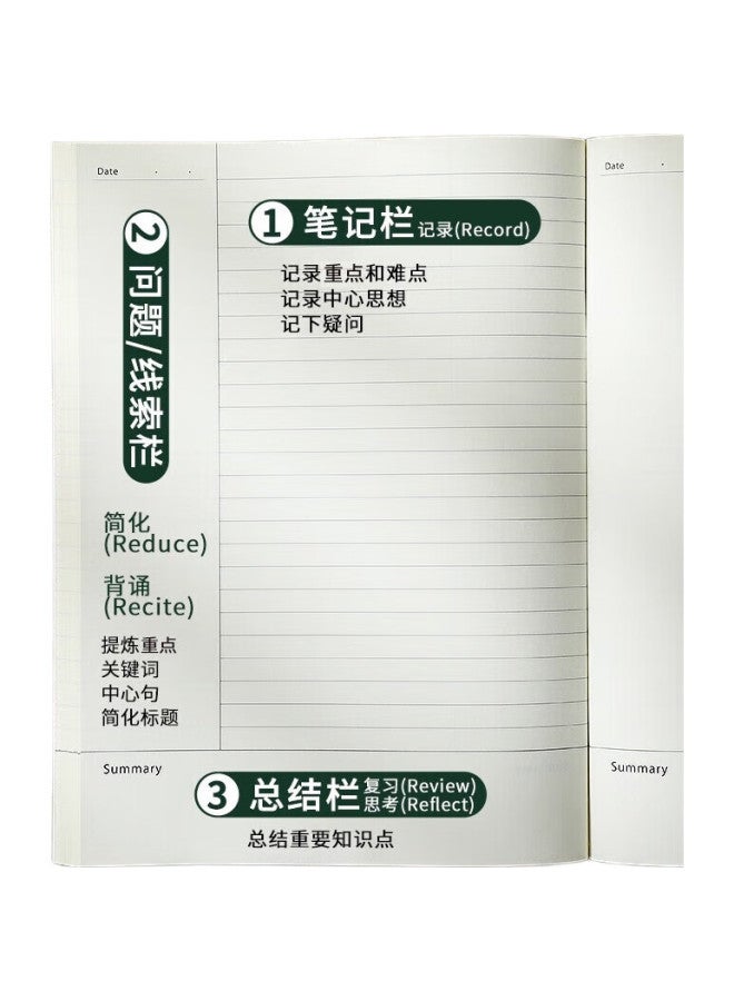 Jiaranheng دفتر جياران هينغ B5 كورنيل للدراسة، 5R للتذكر الفعال، رسم الخرائط الذهنية، مراجعة طلاب الجامعات، التحضير لامتحانات الدراسات العليا، دفتر تحضير الامتحانات - مخطط - أحمر نبيذي - Image 2