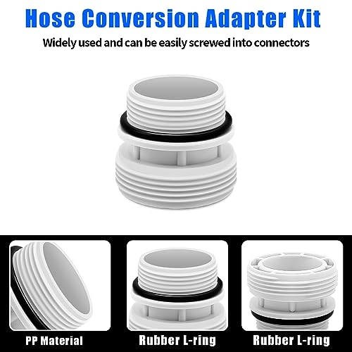 ALOCS 4560 40mm to 1 1/2 Inch Hose Conversion Adapters, Filter Hose Conversion Kit Compatible with Intex Hayward Coleman Pool Filter Hose Fitting, Above Ground PVC Adapter - Image 3
