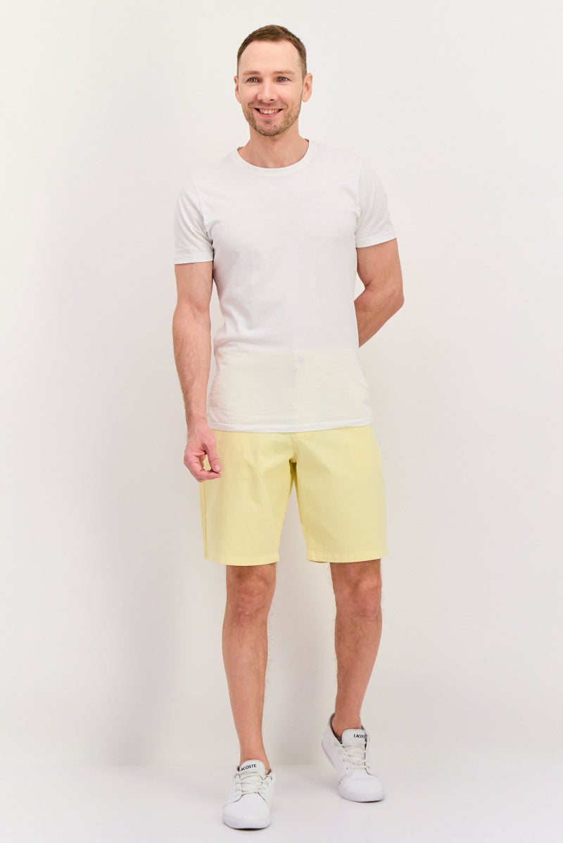 GAP Men Solid Chino Shorts, Light Yellow - Image 3
