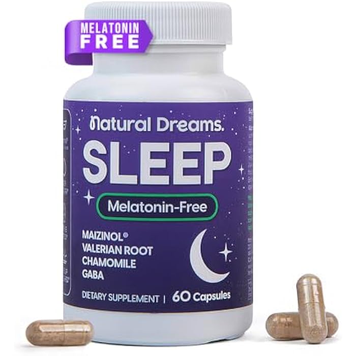 Univera Natural Dreams Melatonin-Free, Gentle Sleep Support, Natural Sleep, Maizinol, Valerian Root, Chamomile Flower, GABA, Magnesium - 60 Capsules - Image 1