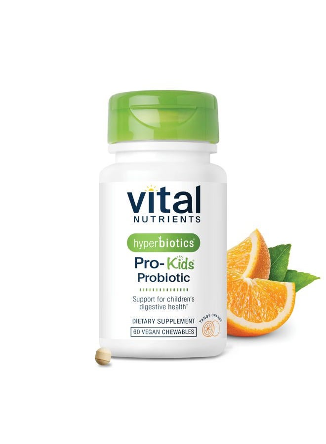 Hyperbiotics فيتال نيوترينتس برو كيدز بروبيوتيك | بروبيوتيك خالي من مسببات الحساسية للأطفال الصغار | دعم مستهدف للمناعة وصحة الأمعاء والهضم | بنكهة البرتقال الخالية من السكر | 60 قرص قابل للمضغ - Image 1