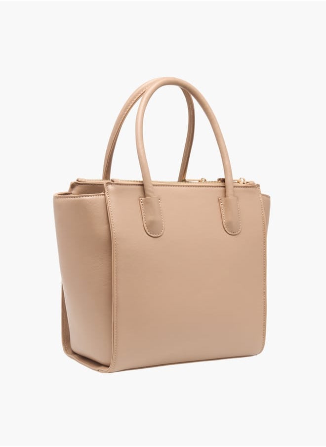 Flora Bella By Shoexpress Women Solid Tote Bag with Double Handle  - Image 3