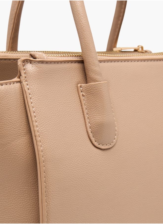 Flora Bella By Shoexpress Women Solid Tote Bag with Double Handle  - Image 5