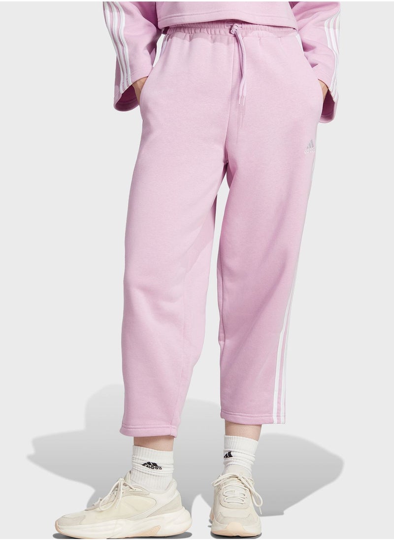 Adidas - Essentials 3-Stripes Open Hem Fleece Joggers - Image 1