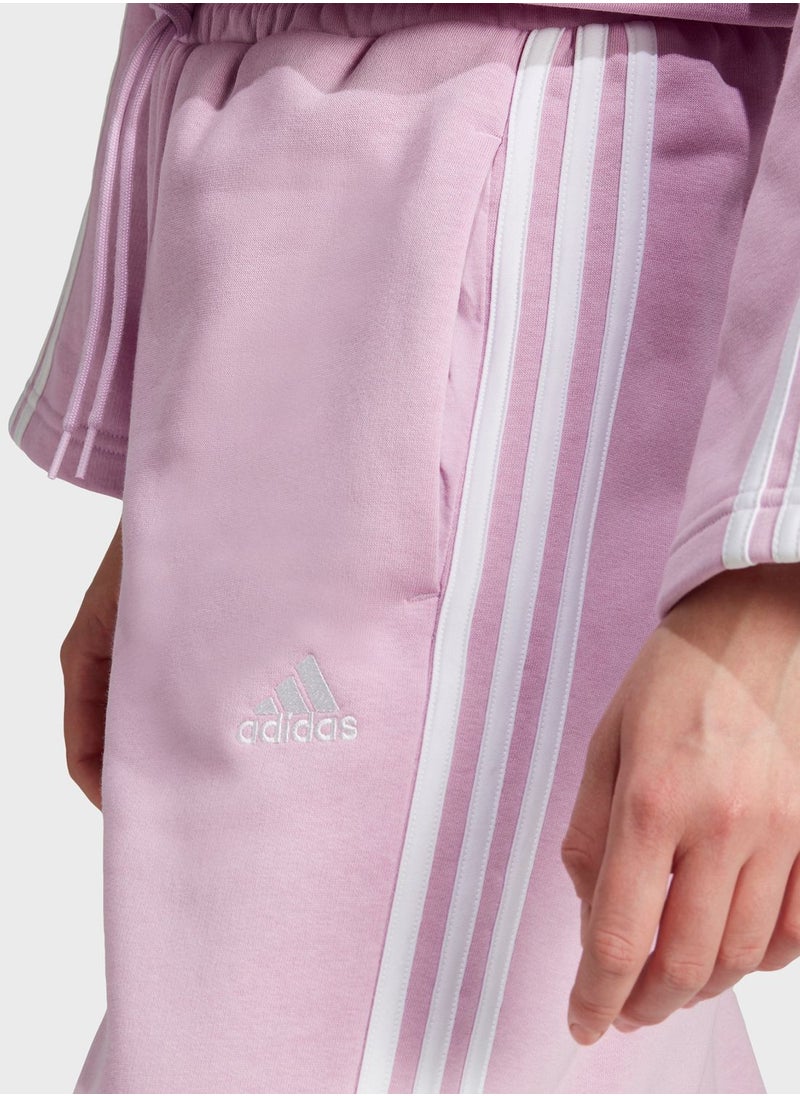 Adidas - Essentials 3-Stripes Open Hem Fleece Joggers - Image 1