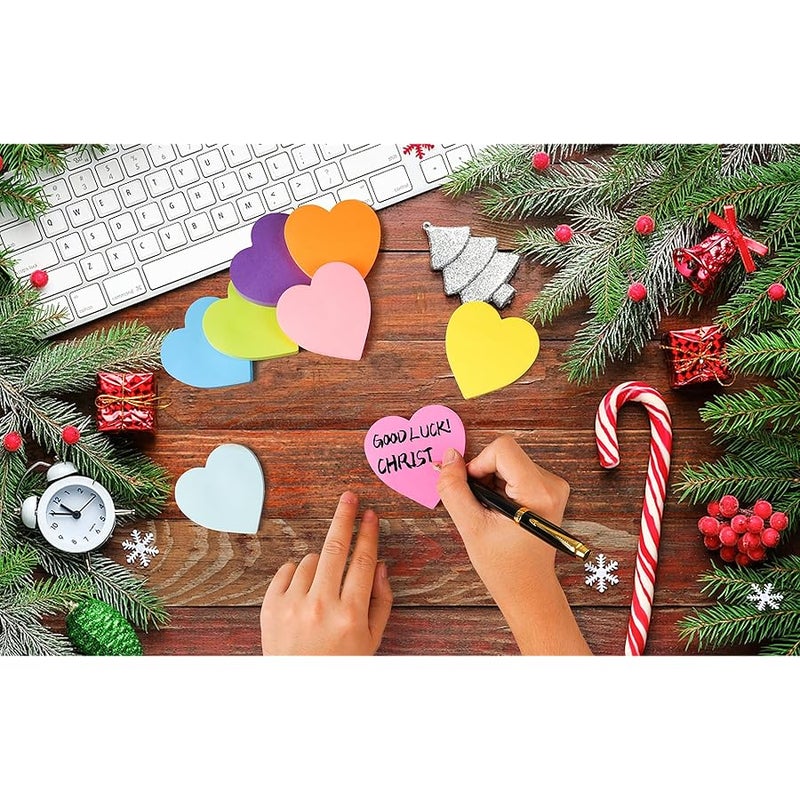 TKTB Heart Sticky Notes 3x3 in, 8 Pads, Super Cute Bright Color Strong Adhesive Post, Clean Removal, 82 Sheets/pad - Image 4