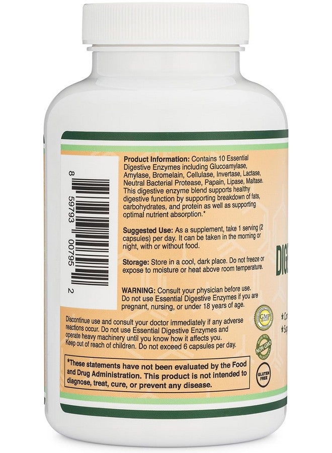 Double Wood Supplements Digestive Enzymes - 800mg Blend of All 10 Most Essential Digestive and Pancreatic Enzymes (Amylase, Lipase, Bromelain, Lactase, Papain, Protease, Cellulase, Maltase, Invertase) by Double Wood - Image 3