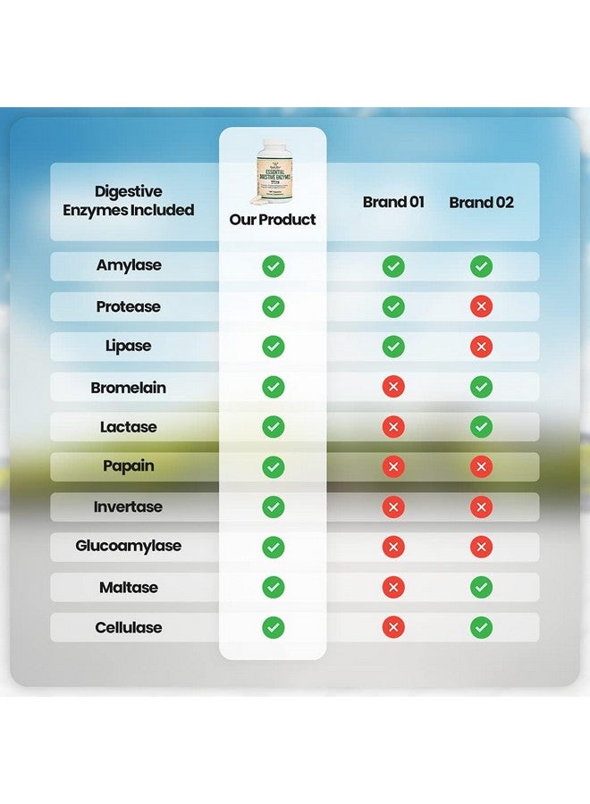 Double Wood Supplements Digestive Enzymes - 800mg Blend of All 10 Most Essential Digestive and Pancreatic Enzymes (Amylase, Lipase, Bromelain, Lactase, Papain, Protease, Cellulase, Maltase, Invertase) by Double Wood - Image 4