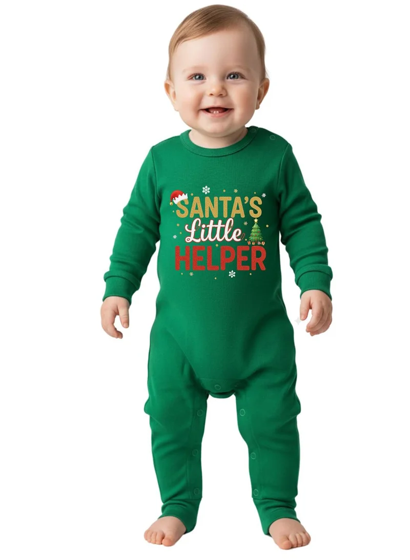 babyqlo Santa’s Little Helper Unisex Baby Christmas Romper