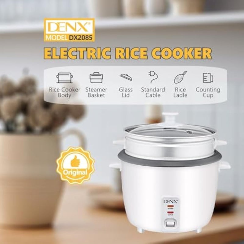 DENX DX2085 0.6L Electric Rice Cooker 350W – Compact Mini Multi-Function Cooker for Rice, Soup & Stew | Non-Stick Inner Pot, Fast Heating, Automatic Keep Warm, Easy Clean, 220–240V - Image 3