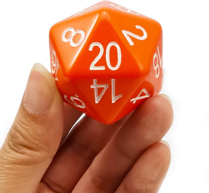 Bescon Jumbo D20 38MM, Big Size 20 Sides Dice Opaque Orange, Big 20 Faces Cube 1.5 inch - Image 1