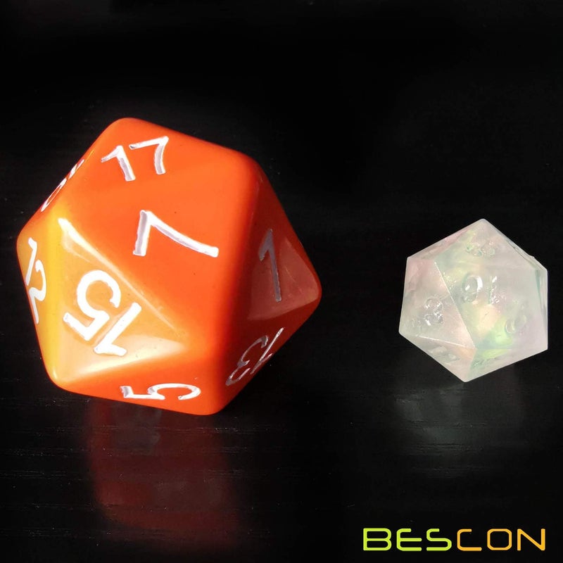 Bescon Jumbo D20 38MM, Big Size 20 Sides Dice Opaque Orange, Big 20 Faces Cube 1.5 inch - Image 4