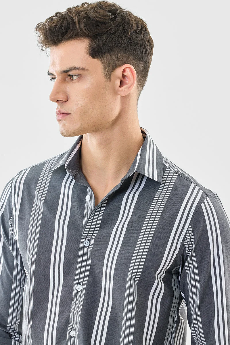 SNITCH Slim Fit Stripes Stretch Shirt