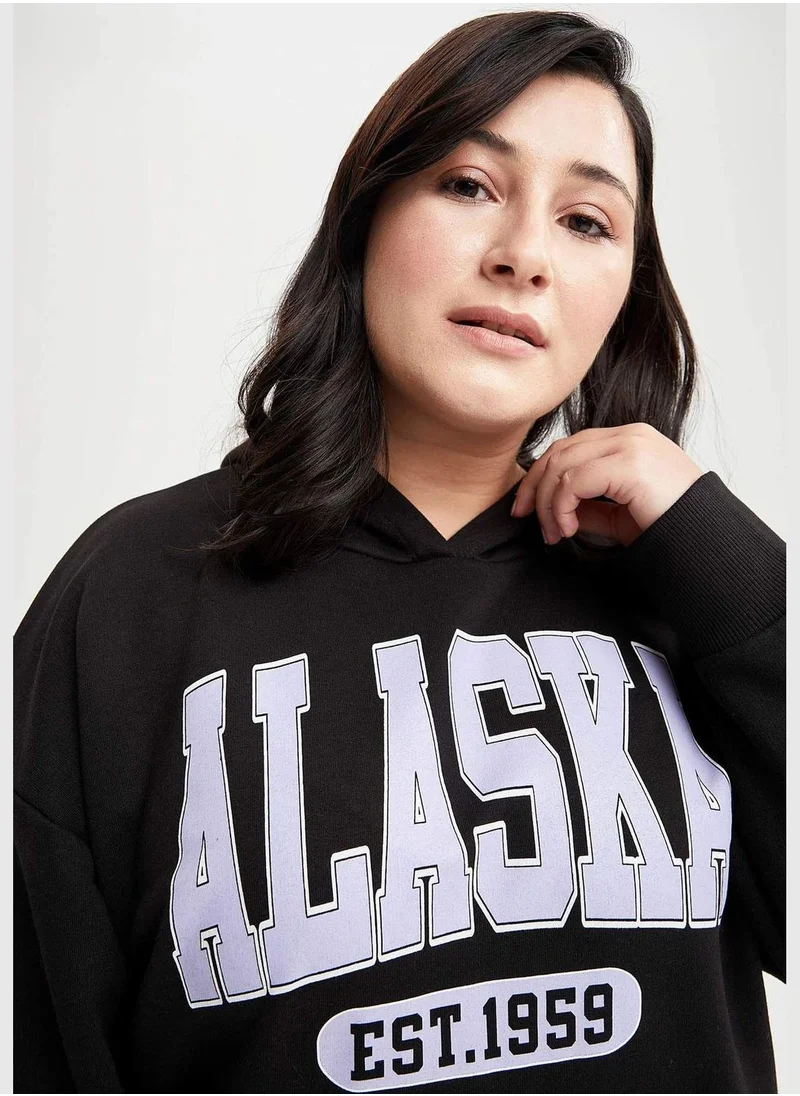 DeFacto Woman Loose Fit Hooded Sweat Shirt