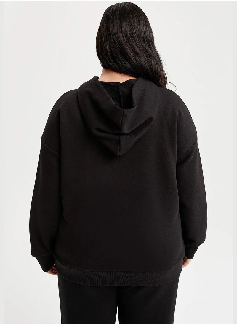 DeFacto Woman Loose Fit Hooded Sweat Shirt
