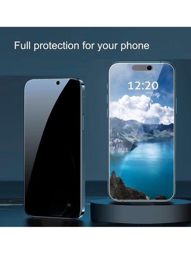 JAJEEK 3 Pack Privacy Tempered Glass Screen Protector for iPhone 15 Pro 6.1 Inch – Full Coverage, Anti-Spy, Scratch Resistant, HD Glass Screen Guard Set (Privacy) - Image 3