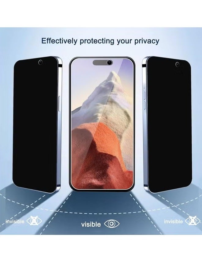JAJEEK 3 Pack Privacy Tempered Glass Screen Protector for iPhone 15 Pro 6.1 Inch – Full Coverage, Anti-Spy, Scratch Resistant, HD Glass Screen Guard Set (Privacy) - Image 2