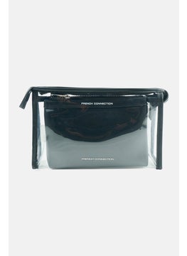 French Connection 2 In 1 Cosmetic Bag Set, Black  - Image 2