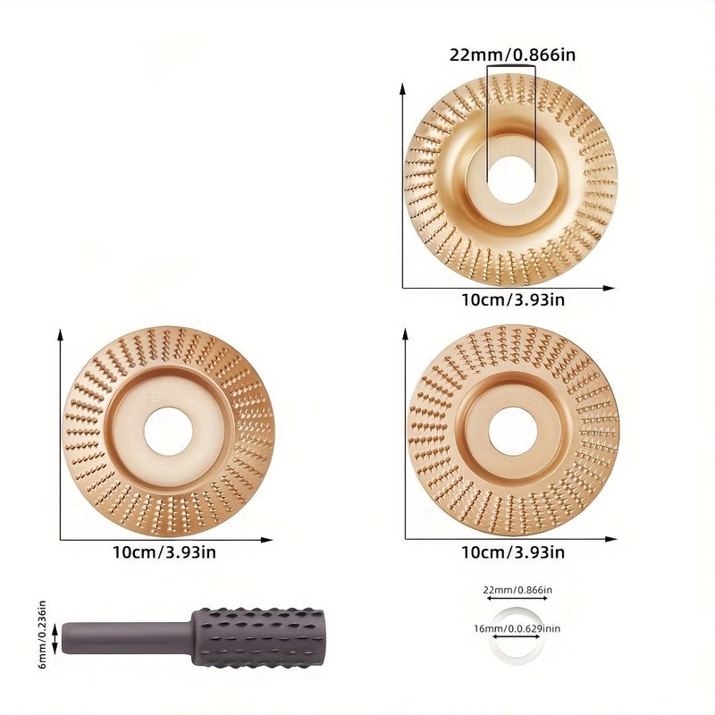 6pcs Angle Grinder Wood Carving Disc Set Rotary File With Reducing Ring 16mm - Image 4