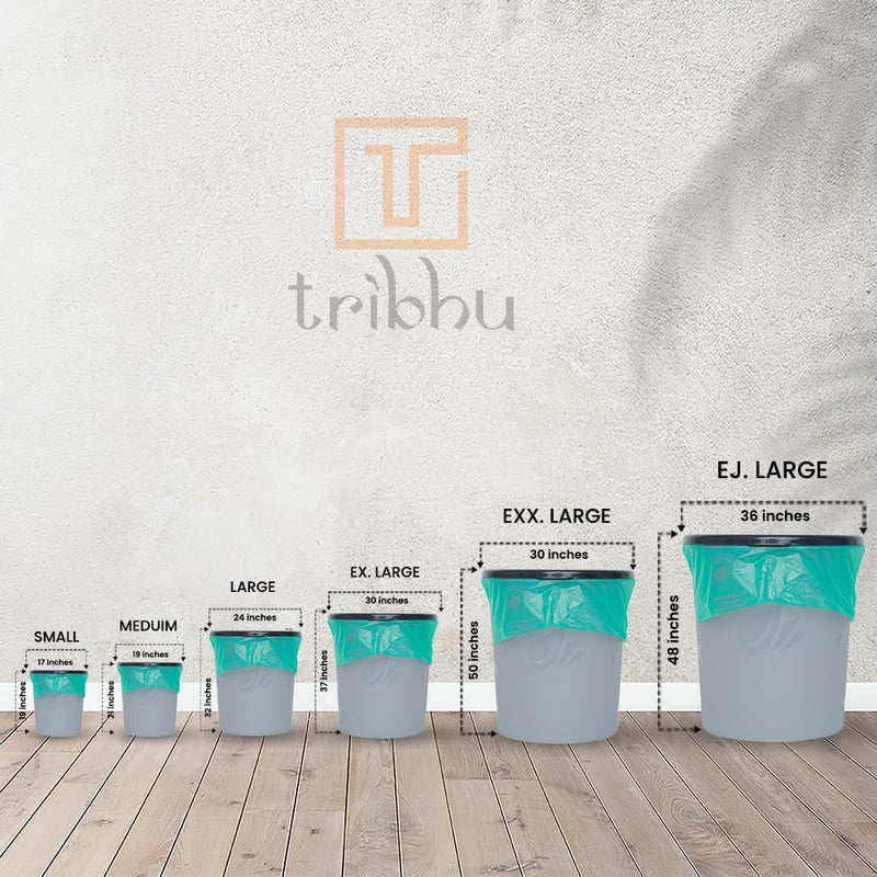 TRIBHU أكياس قمامة كبيرة صديقة للبيئة من تريبه 24x32 بوصة عبوة من 4 60 قطعة 15 قطعة لكل عبوة - Image 5