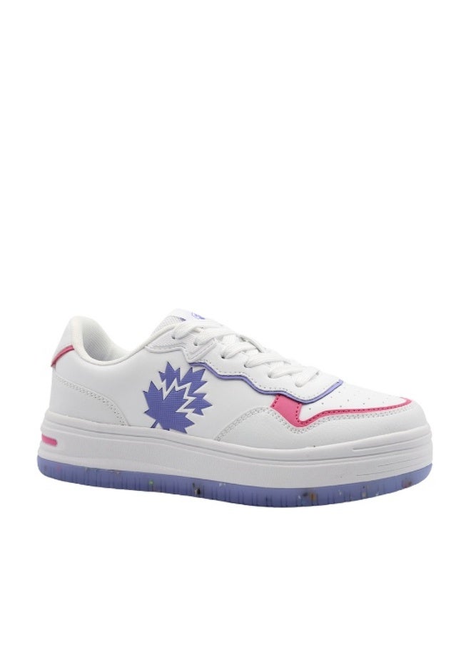Women’s Fashion Platform Sneaker White & Purple – Street Style Chunky Comfort Shoe