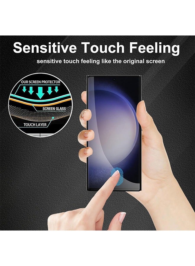 أوشن سامسونج غالاكسي S24 الترا كامل الشاشة فيلم واقية 2 قطعة ، 9H صلابة مقاومة للخدش تشديد الزجاج الفيلم ، هد تغطية مقاومة بصمات الأصابع فيلم واقية ، تنطبق على سامسونج غالاكسي S24 الترا ، أسود / شفاف - Image 4