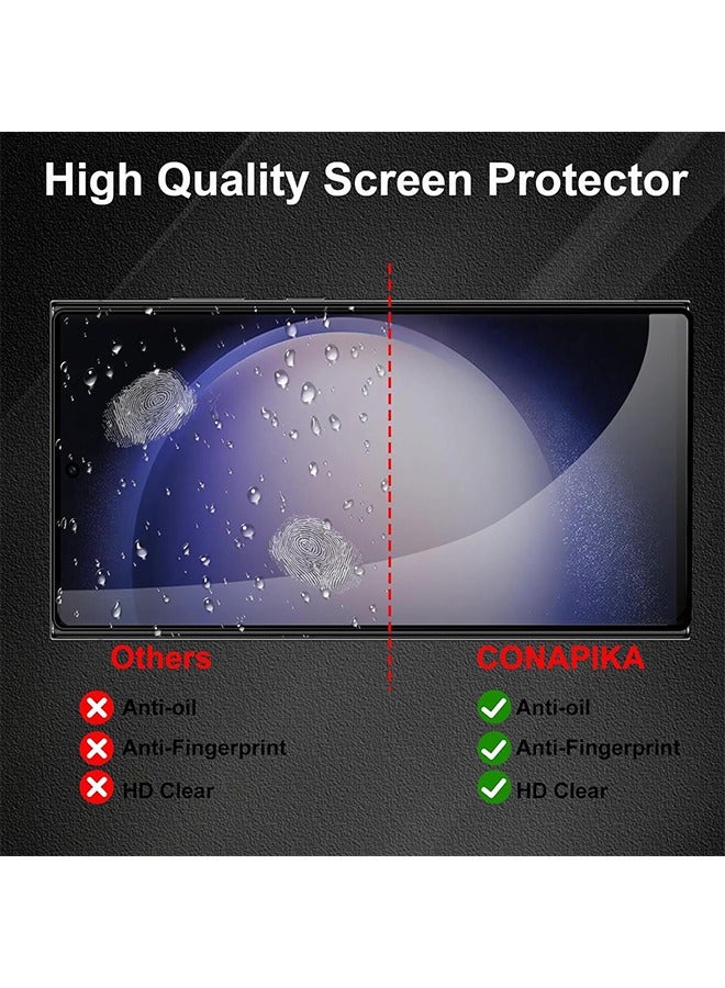 أوشن سامسونج غالاكسي S24 الترا كامل الشاشة فيلم واقية 2 قطعة ، 9H صلابة مقاومة للخدش تشديد الزجاج الفيلم ، هد تغطية مقاومة بصمات الأصابع فيلم واقية ، تنطبق على سامسونج غالاكسي S24 الترا ، أسود / شفاف - Image 5