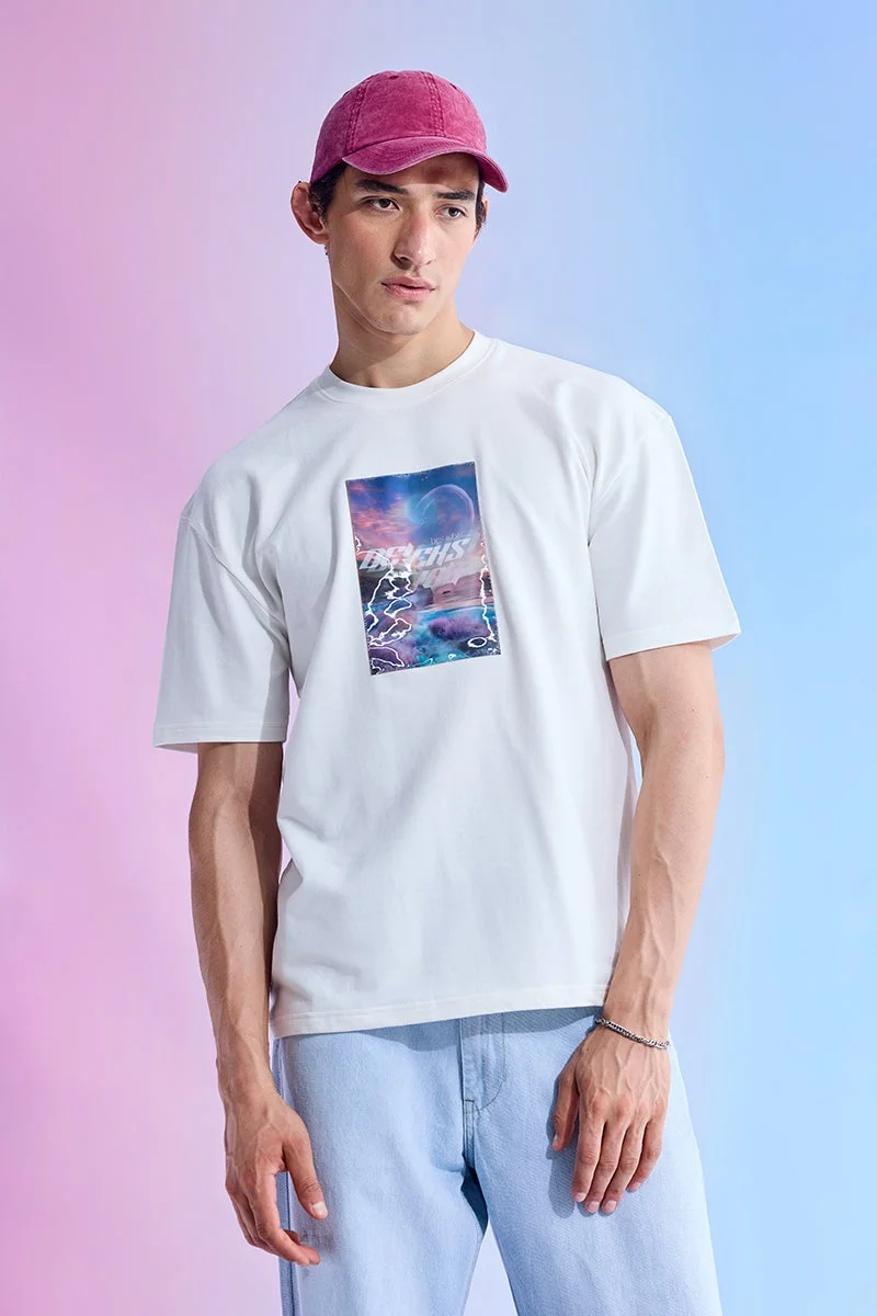 سنيتش تيشيرت يو توبيا بطبعة عدسية بقصة مريحة