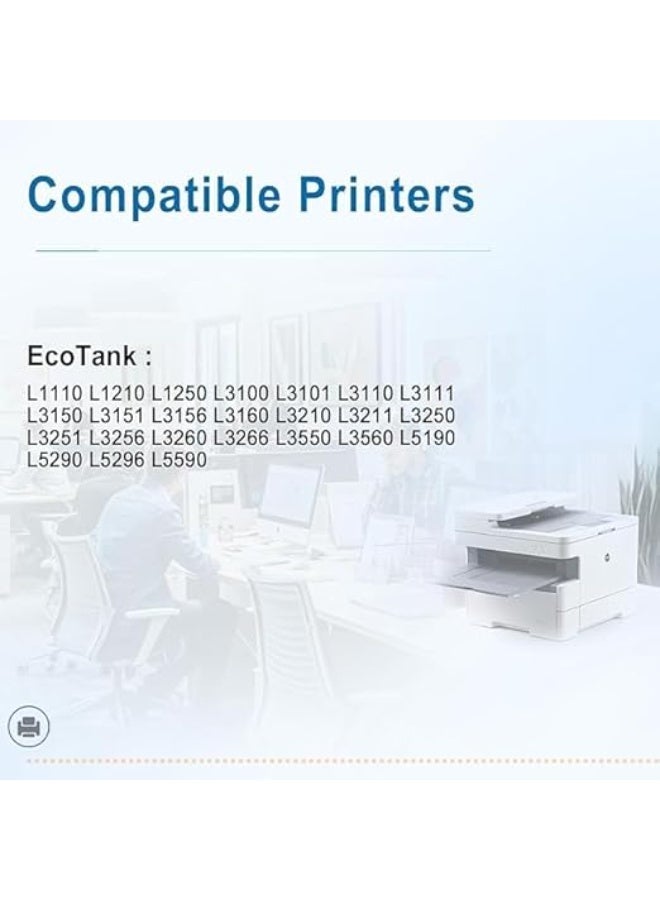 Terabyte زجاجة حبر 103 لطابعة EcoTank L1110‎/L1210/L1250/L3100/L3101/L3110/L3111/L3150/L3151‎/L3156/L3160/L3210/L3211/L3250/L3251/L3256/L3260/L3266/L3550 103INK - Image 5