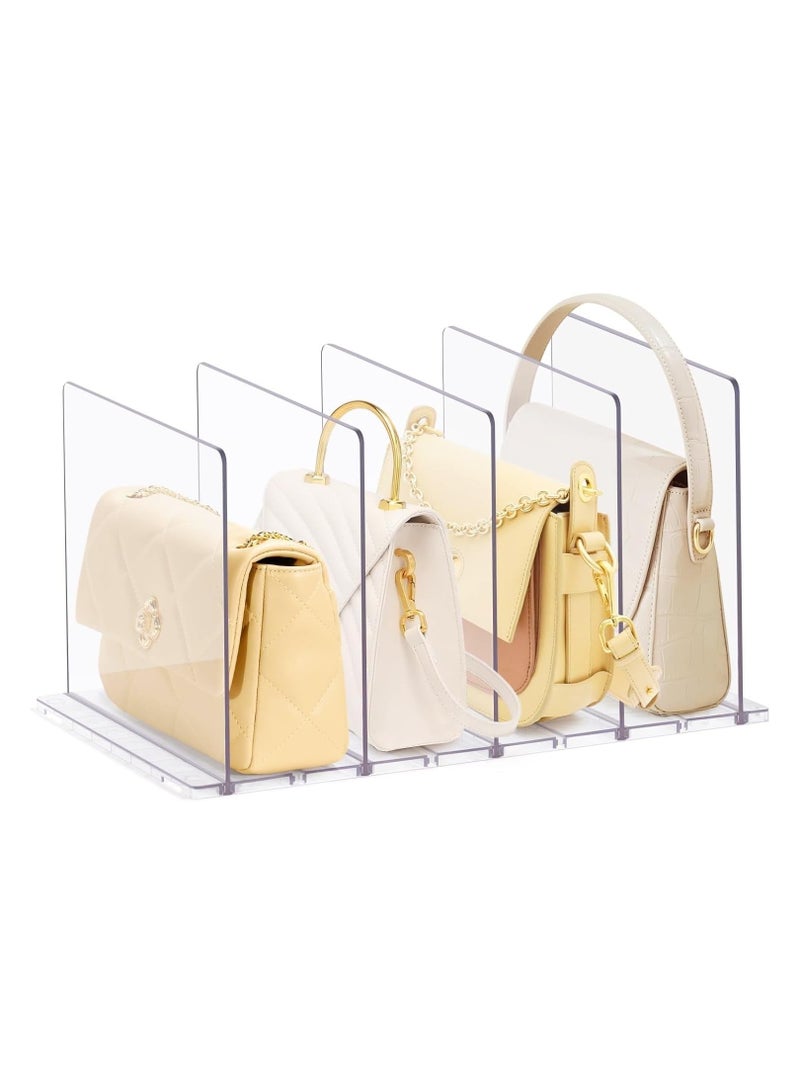 Purse Organizer Closet Organizer Clear Bag Organizer for Closet, Acrylic Bag Display Stand Rack for Handbag Pouch Wallet, Adjustable Shelf Separator Dividers for Kitchen Pantry,Cabinet,Clothes Wardrobe,Bookshelf  - Image 1