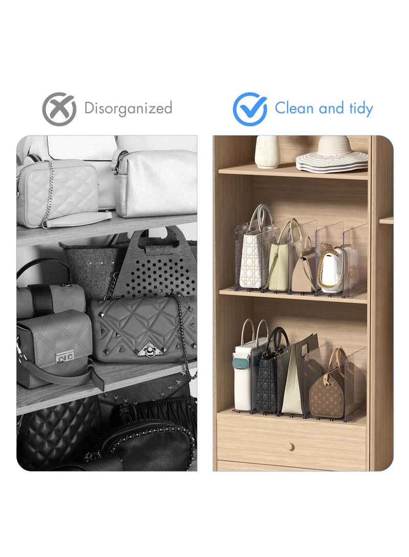 Purse Organizer Closet Organizer Clear Bag Organizer for Closet, Acrylic Bag Display Stand Rack for Handbag Pouch Wallet, Adjustable Shelf Separator Dividers for Kitchen Pantry,Cabinet,Clothes Wardrobe,Bookshelf  - Image 2