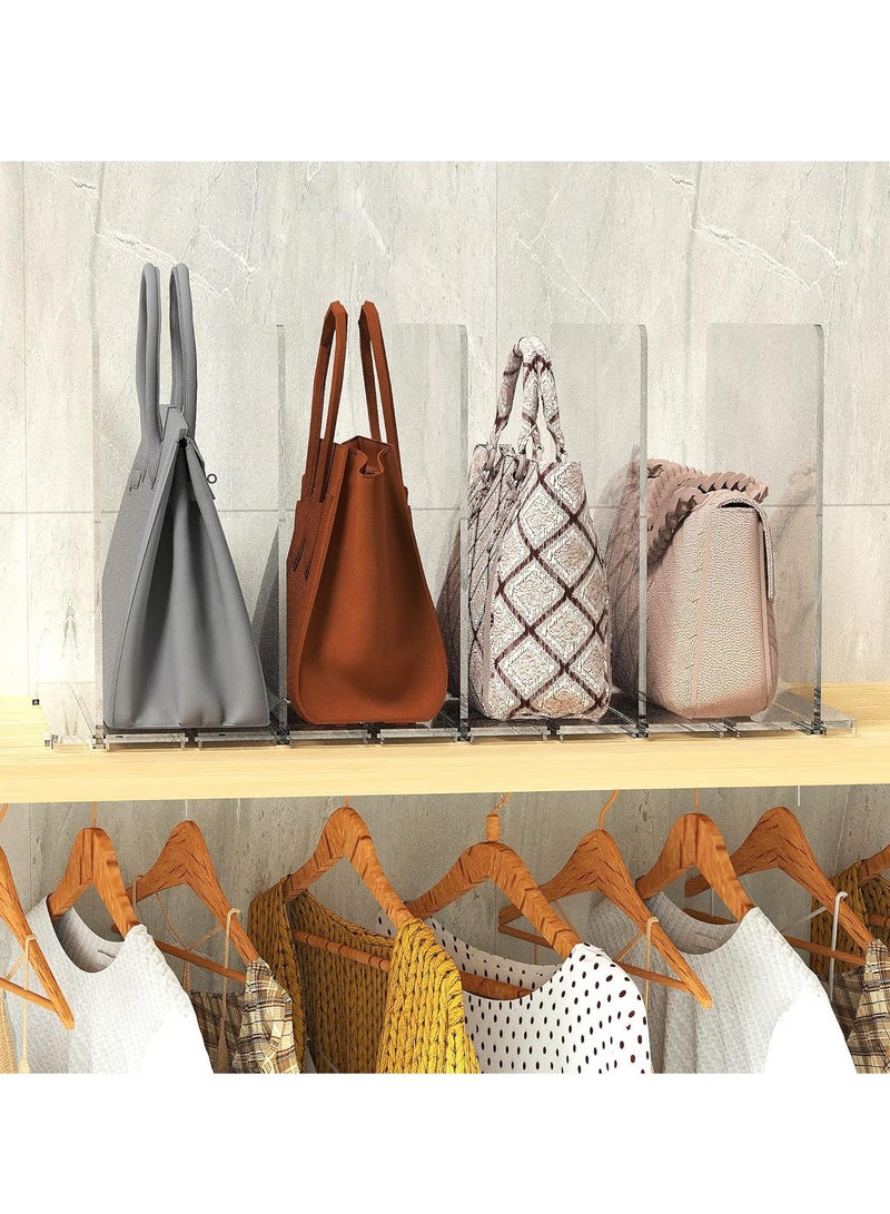 Purse Organizer Closet Organizer Clear Bag Organizer for Closet, Acrylic Bag Display Stand Rack for Handbag Pouch Wallet, Adjustable Shelf Separator Dividers for Kitchen Pantry,Cabinet,Clothes Wardrobe,Bookshelf  - Image 4