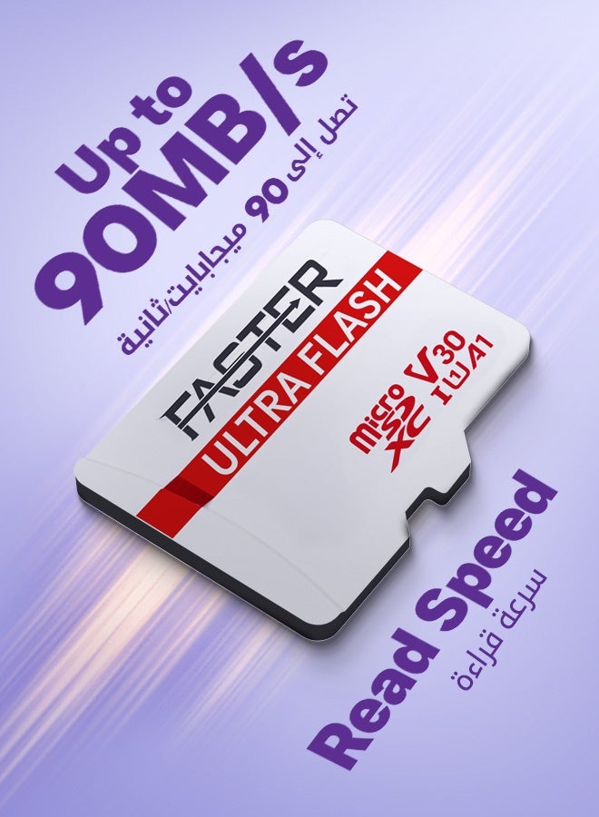 Faster Ultra Flash 256GB MicroSDXC Memory Card with SD Adapter, Up to 90MB/s Read Speed, Supports 4K HD U3 V30 High-Speed Storage for Smartphones, Cameras, Tablets, DashCam & More - Image 4
