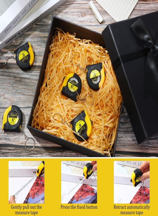 Kigeli 50 Pcs 6ft/2 Meter Mini Measuring Tape Keychains Small Measure Keychain Bulk Set Functional Mini Retractable Measuring Tape Keychains with Slide Lock for Engineer Crafter(Classic,Yellow) - Image 4