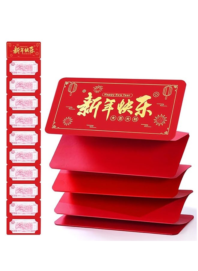 2 Pcs Red Envelopes for Spring Festival 2026, Creative Stretchable Hongbao of 10 Poackets, Chinese New Year Red Envelopes, Luck Money Gift with Good Wishes - Image 1