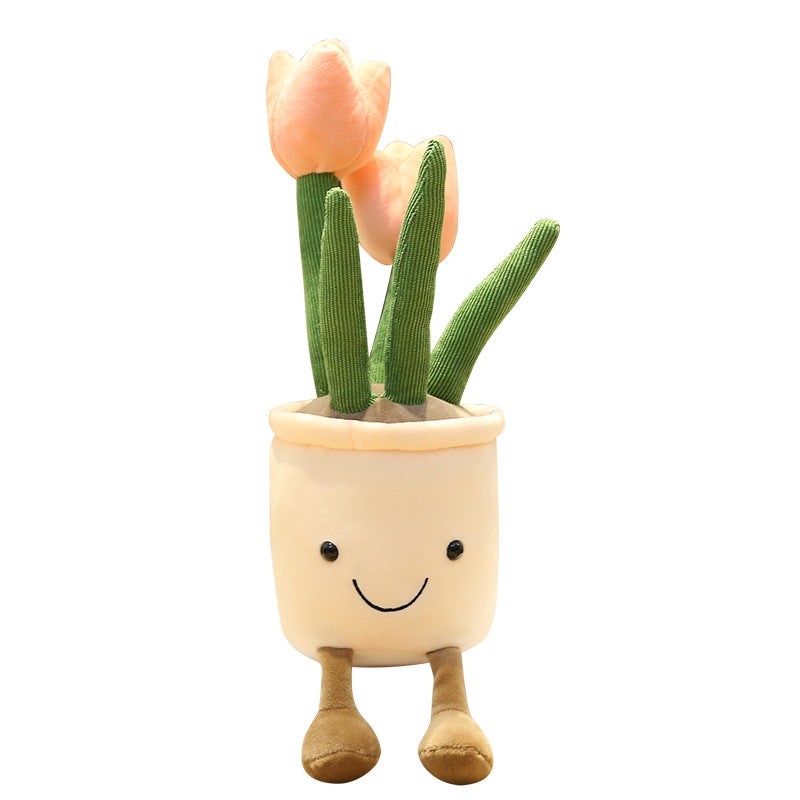 Simulation Plant Plush Toys Series - Narcissus, Tulip, Potted Stuffed Animals Decoration - Image 1