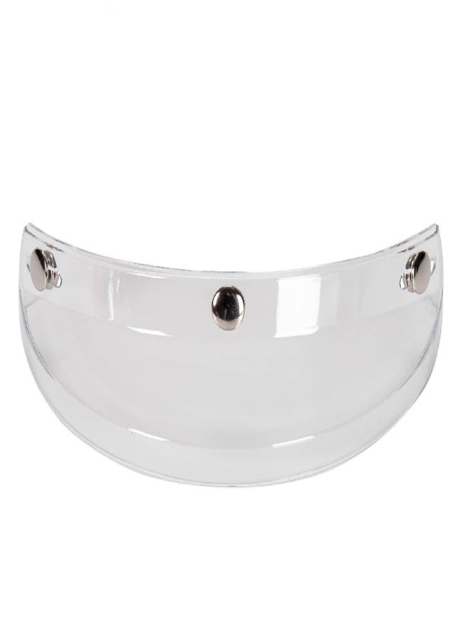 Universal Motorcycle 3 Snap-Button Visor Flip Up Down Open Face Helmet Wind Shield - Image 1