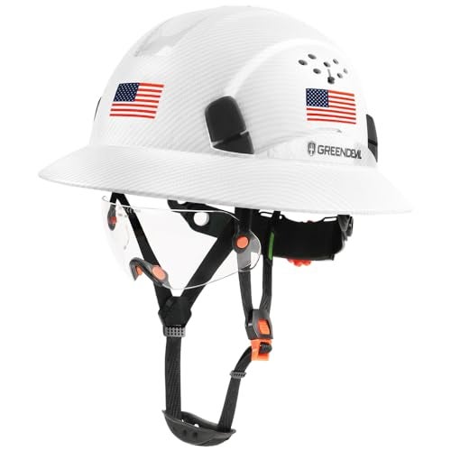 GREEN DEVIL Full Brim Hard Hat with Built-in Visor Vented Construction Safety Helmet OSHA Approved Cascos De Construccion ABS Work Hardhat Helmets for Men Women OSHA Approved - Image 1