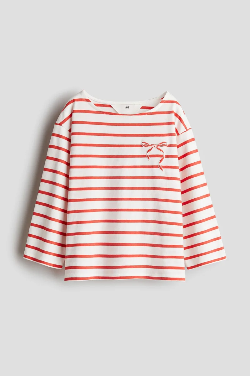اتش اند ام Embroidery-Detail Cotton Top