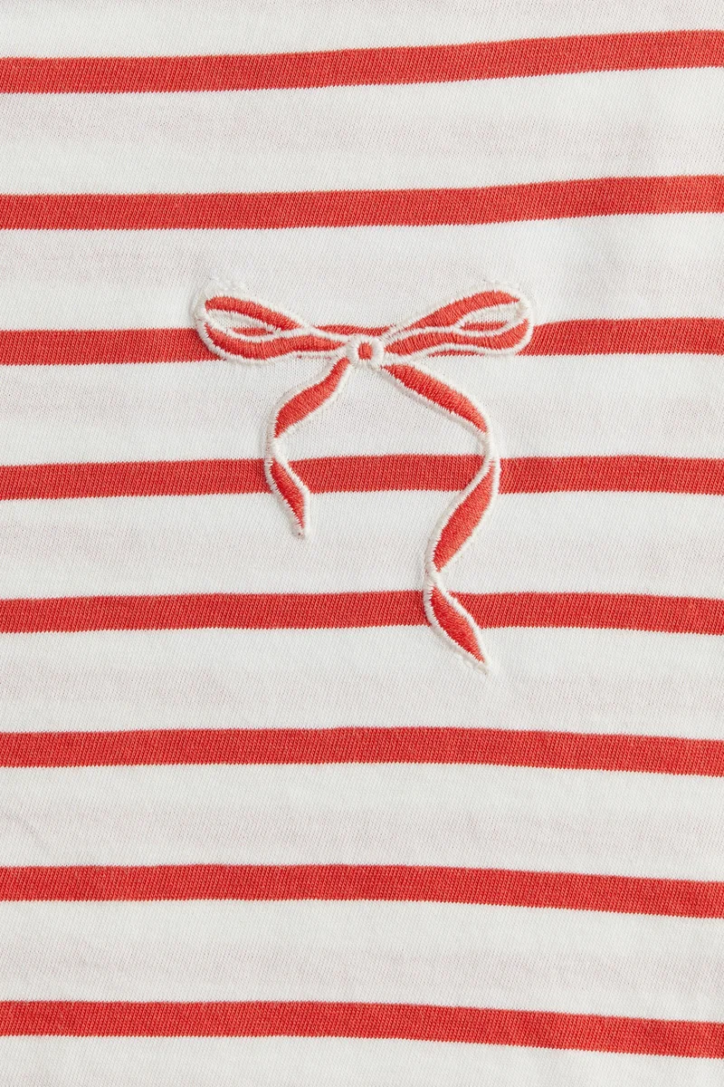 اتش اند ام Embroidery-Detail Cotton Top