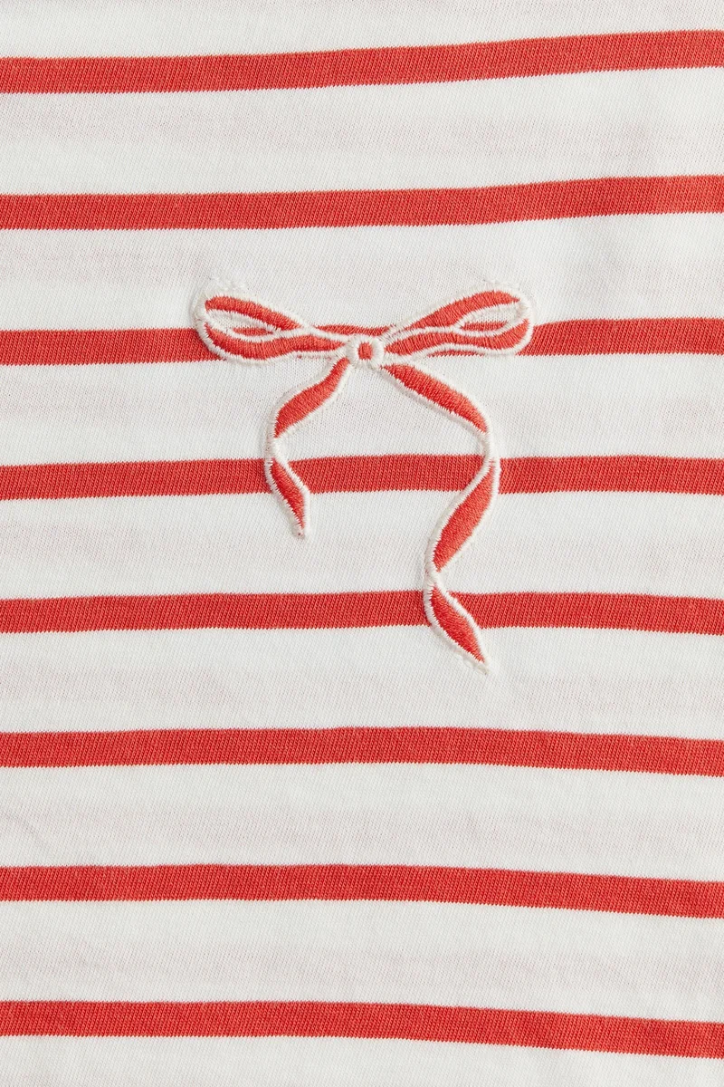 H&M Embroidery-Detail Cotton Top